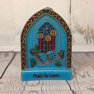Peace On Earth Candle Vintage Jasco 1978 Christmas Inspirations Hand Painted Wax